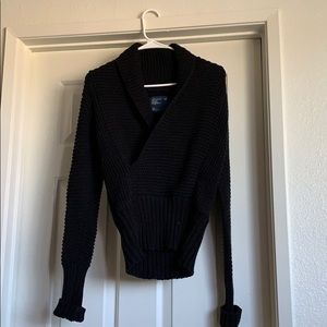 American eagle sweater - black faux wrap